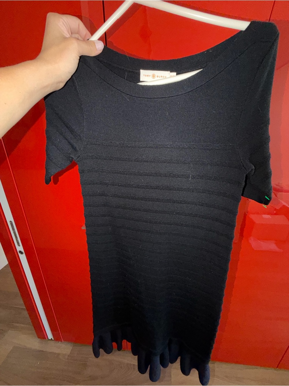 🗽Tory Burch Black Short-Sleeve Knit Tunic Dress